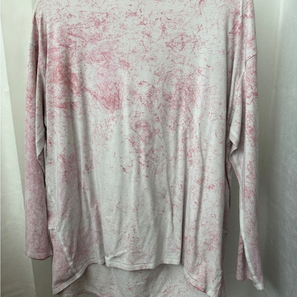 Pink and White Women's Lulu Top